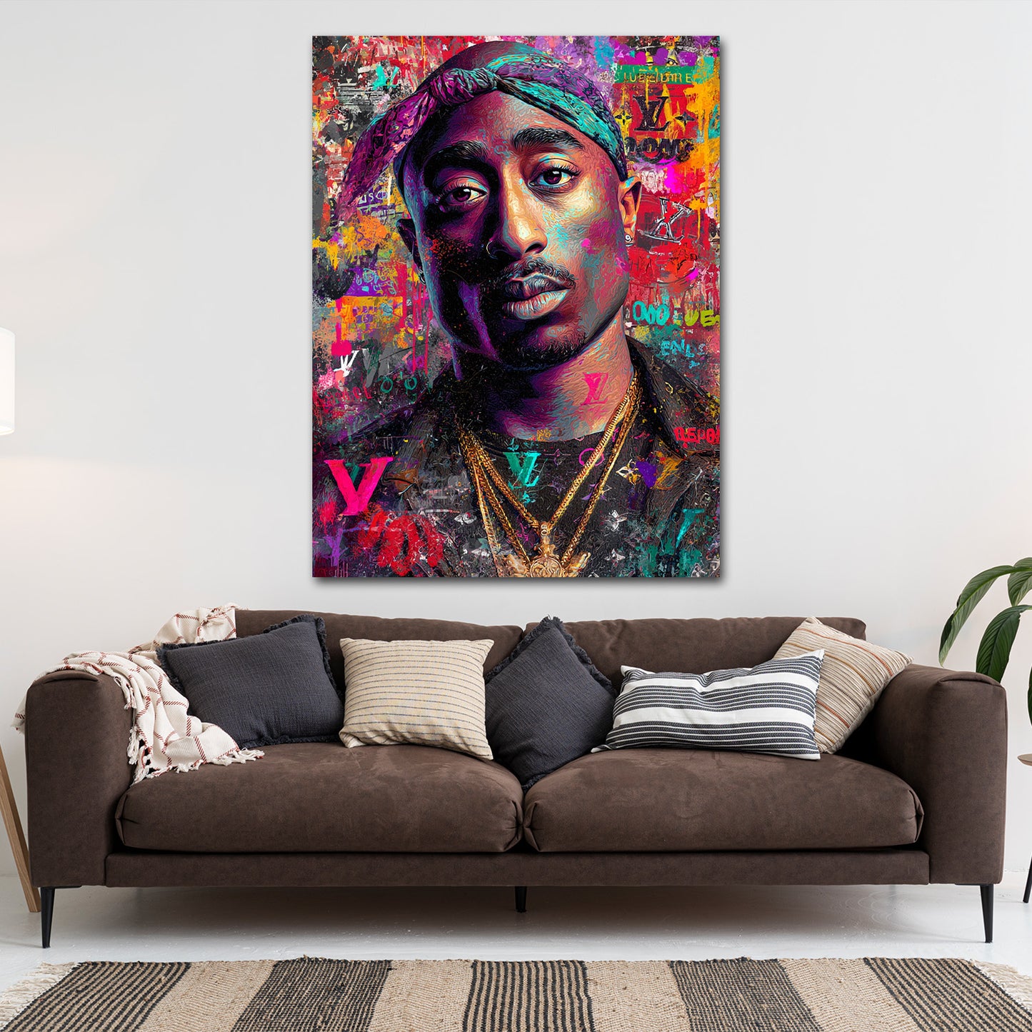 Pop Art Tupac ritratto hip hop colorato quadro