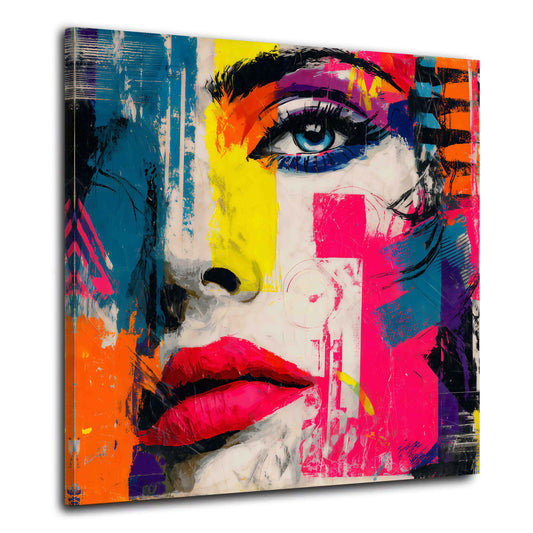 Pop Art volto donna ritratto colorato quadro