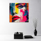 Pop Art volto donna ritratto colorato quadro