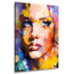 Pop Art volto femminile astratto colorato quadro