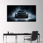 Porsche 911 nera di fronte in atmosfera di fumo scenica quadro