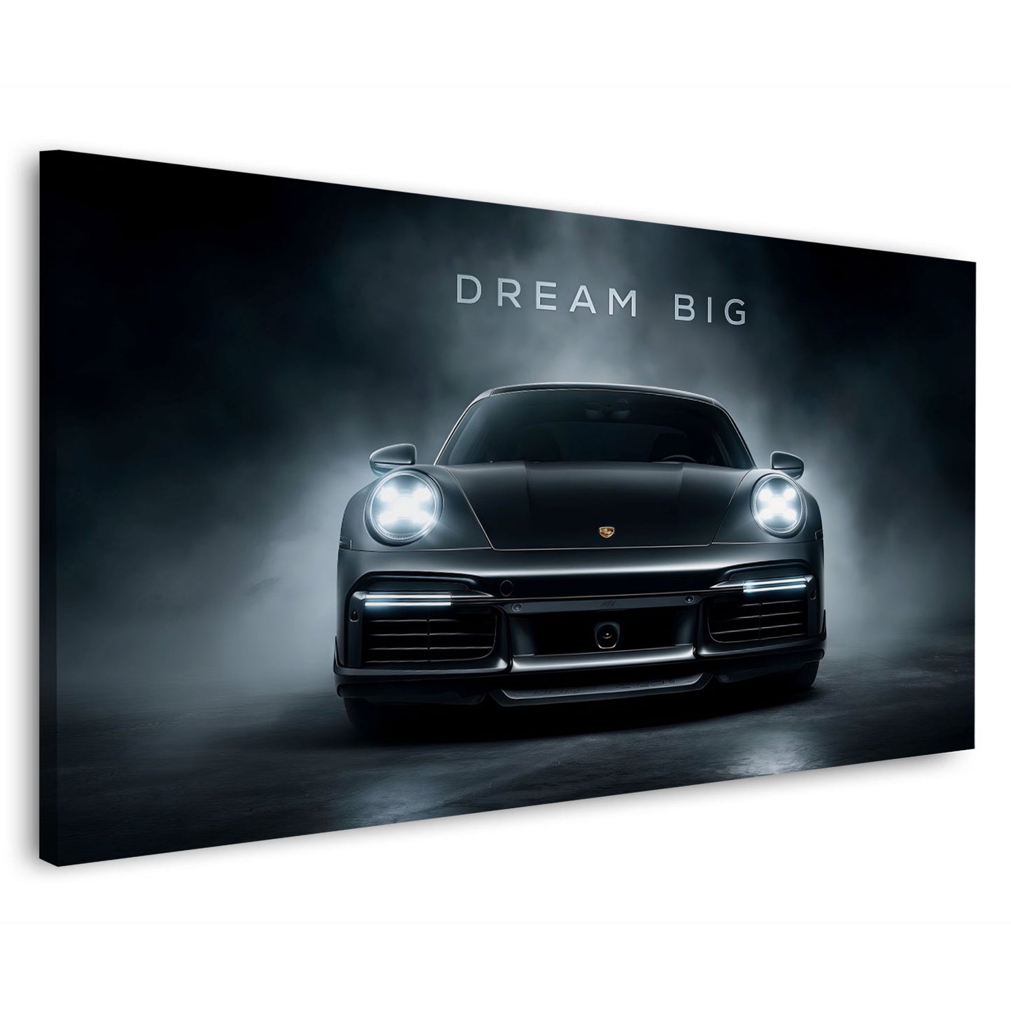 Porsche auto sportive nella notte e nebbia Dream Big quadro