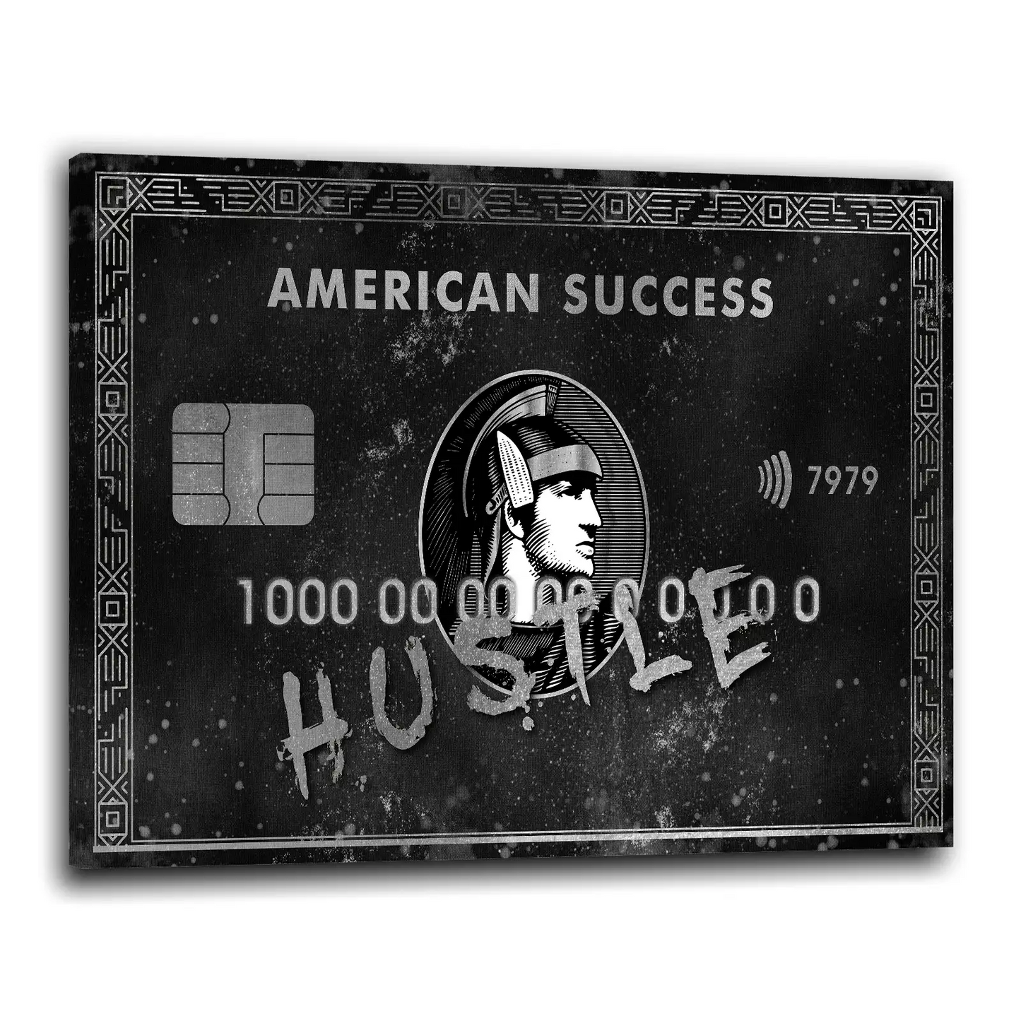 Quadro motivazionale Hustle Silver Soldi e Mindset