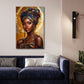 Ritratto africana elegante con turbante e gioielli quadro