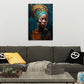 Ritratto africano donna turbante gioielli eleganza arte quadro