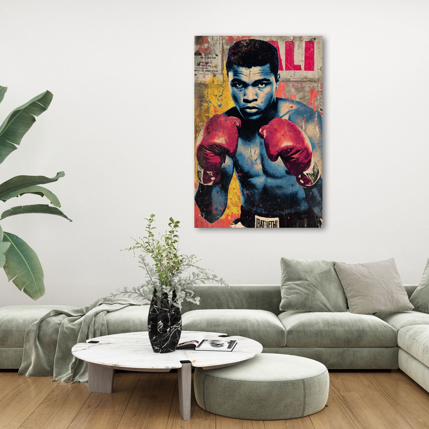 Ritratto Ali pugile iconico stile Pop Art colori forti quadro