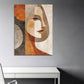 Ritratto astratto donna forme geometriche colori caldi quadro