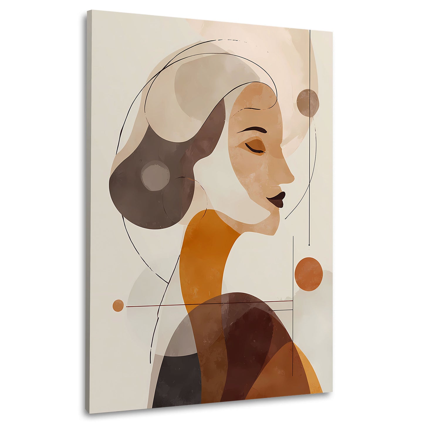Ritratto astratto profilo femminile colori caldi quadro