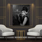 Ritratto Audrey elegante bianco nero icona stile classico quadro