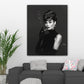 Ritratto Audrey elegante minimal bianco nero icona stile quadro
