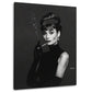 Ritratto Audrey elegante minimal bianco nero icona stile quadro