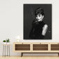 Ritratto Audrey elegante minimal bianco nero icona stile quadro