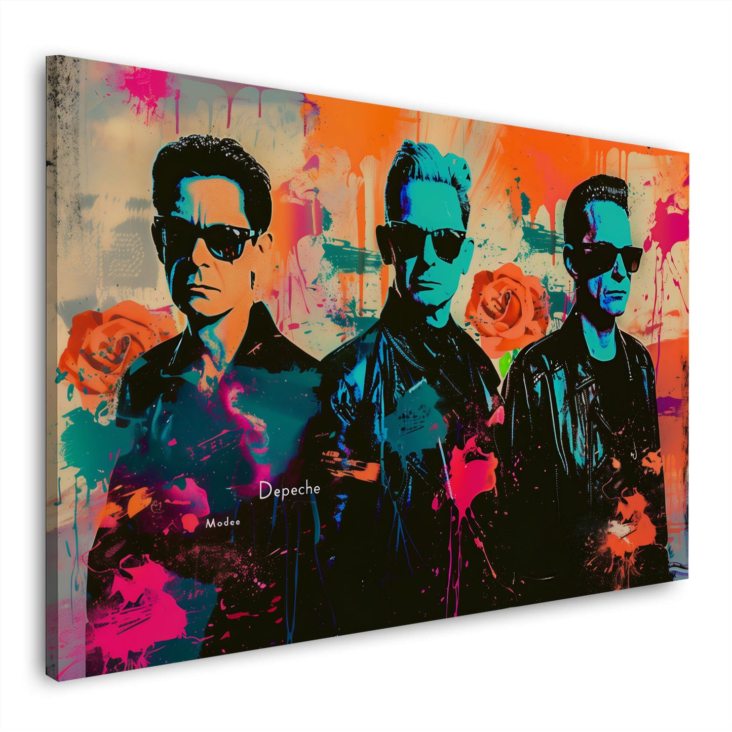 Ritratto Depeche Mode stile pop art colorato uomini quadro