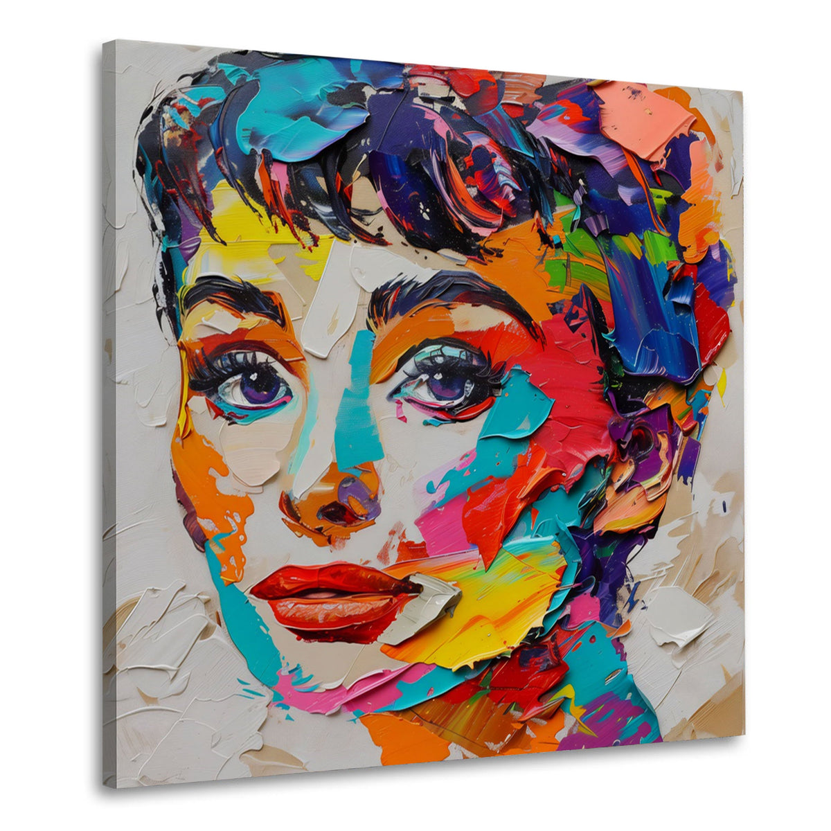 Ritratto di Audrey in colori intensi e stile moderno quadro