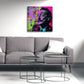 Ritratto di Dalí con baffi in viola neon stile Pop Art quadro