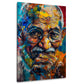 Ritratto di Gandhi con schizzi di colore moderno quadro