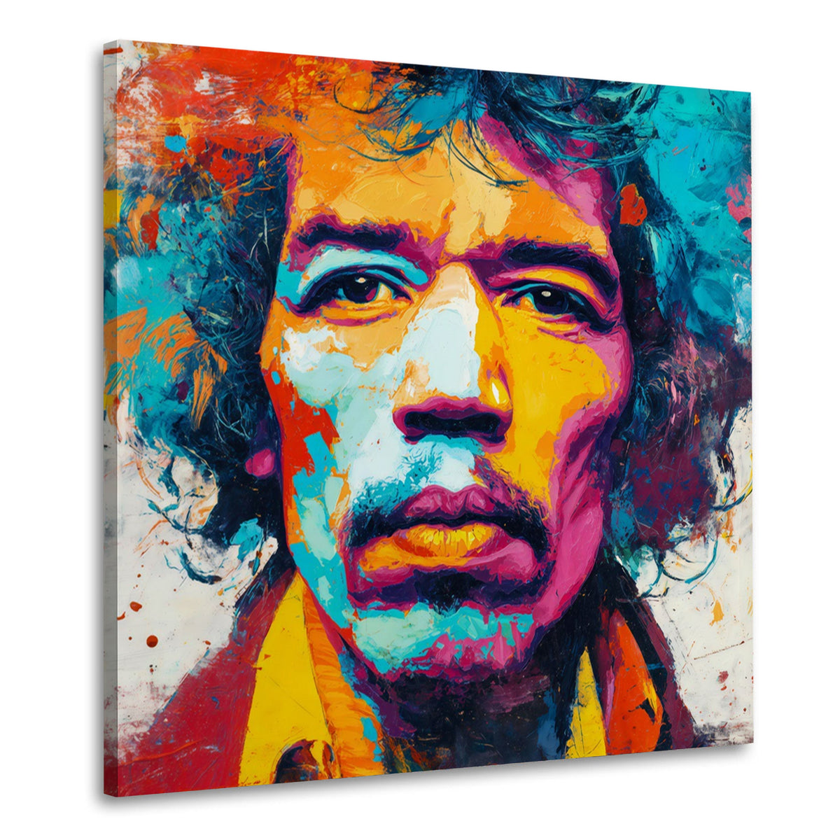 Ritratto di musicista astratto in colori intensi quadro