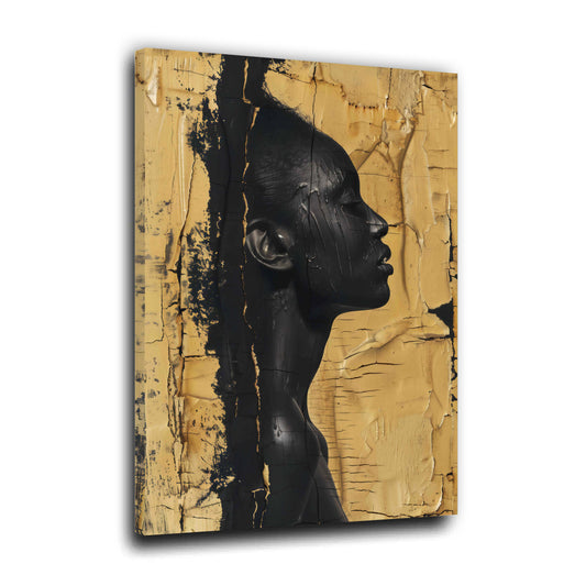 Ritratto donna africana arte astratta oro nero quadro