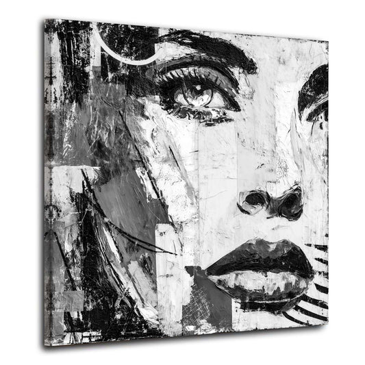 Ritratto donna arte astratta moderna bianco nero quadro