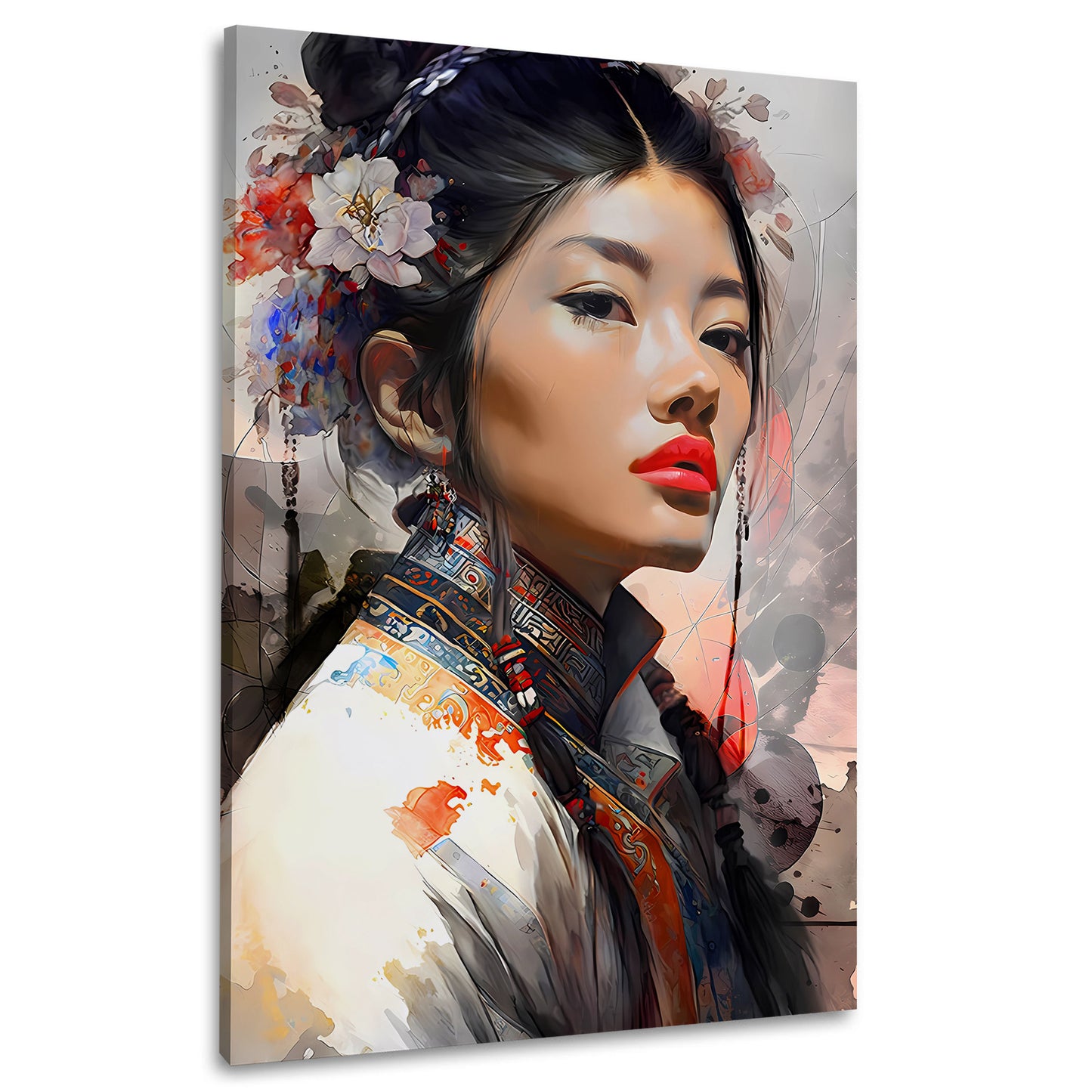 Ritratto donna asiatica tradizione arte moderna quadro