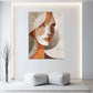 Ritratto femminile astratto stile geometrico toni caldi quadro