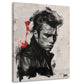 Ritratto James bianco nero uomo ribelle giacca pelle quadro