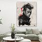 Ritratto James bianco nero uomo ribelle giacca pelle quadro
