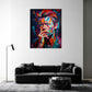 Ritratto pop art geometrico di Bowie colorato quadro