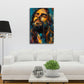 Rocker con capelli lunghi e barba in ritratto espressivo quadro