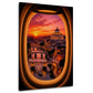 Roma con la cupola vista dal finestrino dell'aereo quadro