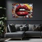 Labbra rosse con design di lusso nella Pop Art quadro