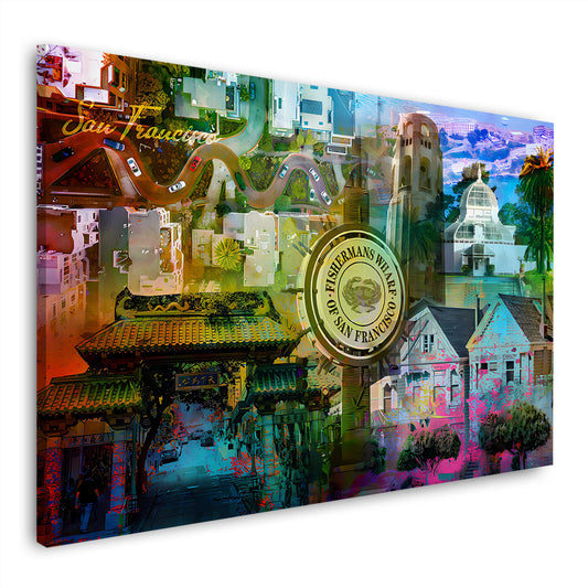 San Francisco Pop Art lombard street famosi città quadro