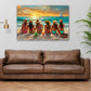Scena spiaggia donne colorata con colori intensi quadro