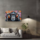 Scimpanzé amante della musica con cuffie Street Art quadro