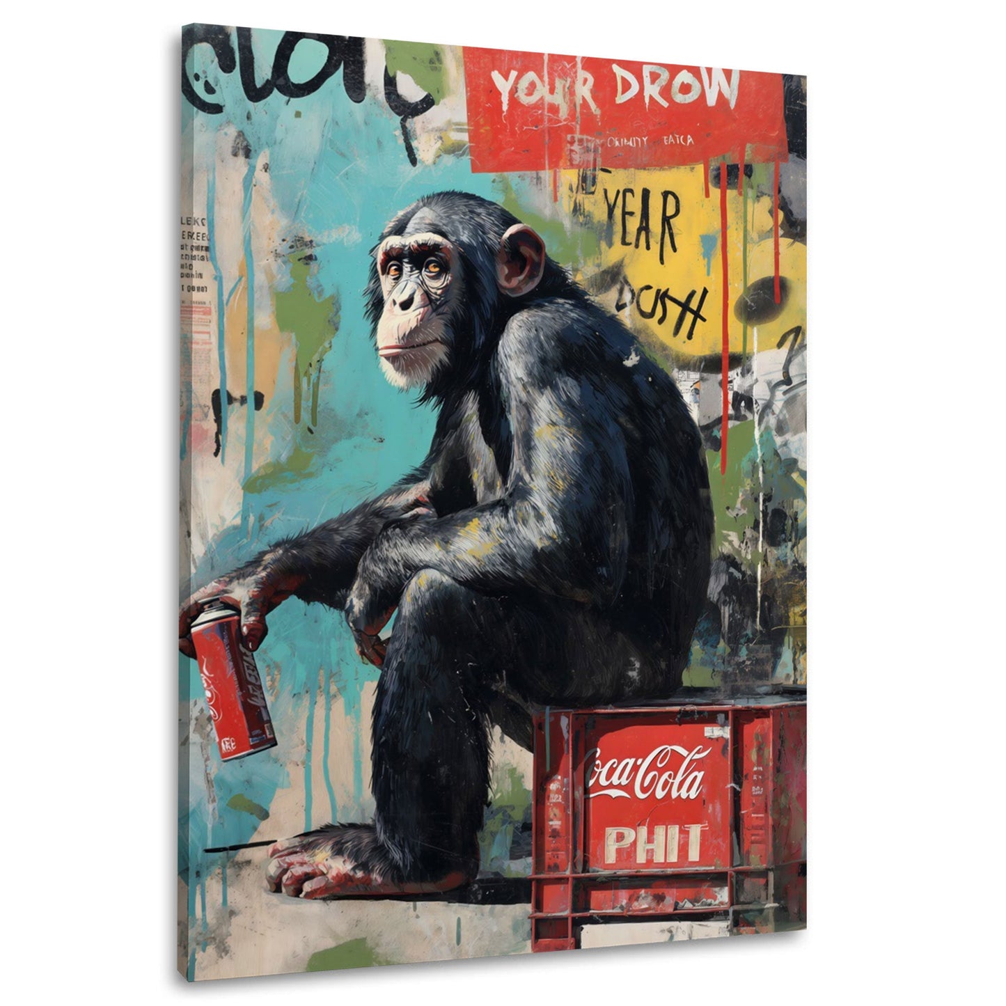 Scimpanze graffiti Coca-Cola di elegante fattura quadro