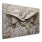 Scultura donne eleganti cappelli farfalle arte rilievo quadro