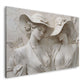 Scultura donne eleganti con cappello farfalle stile marmo quadro