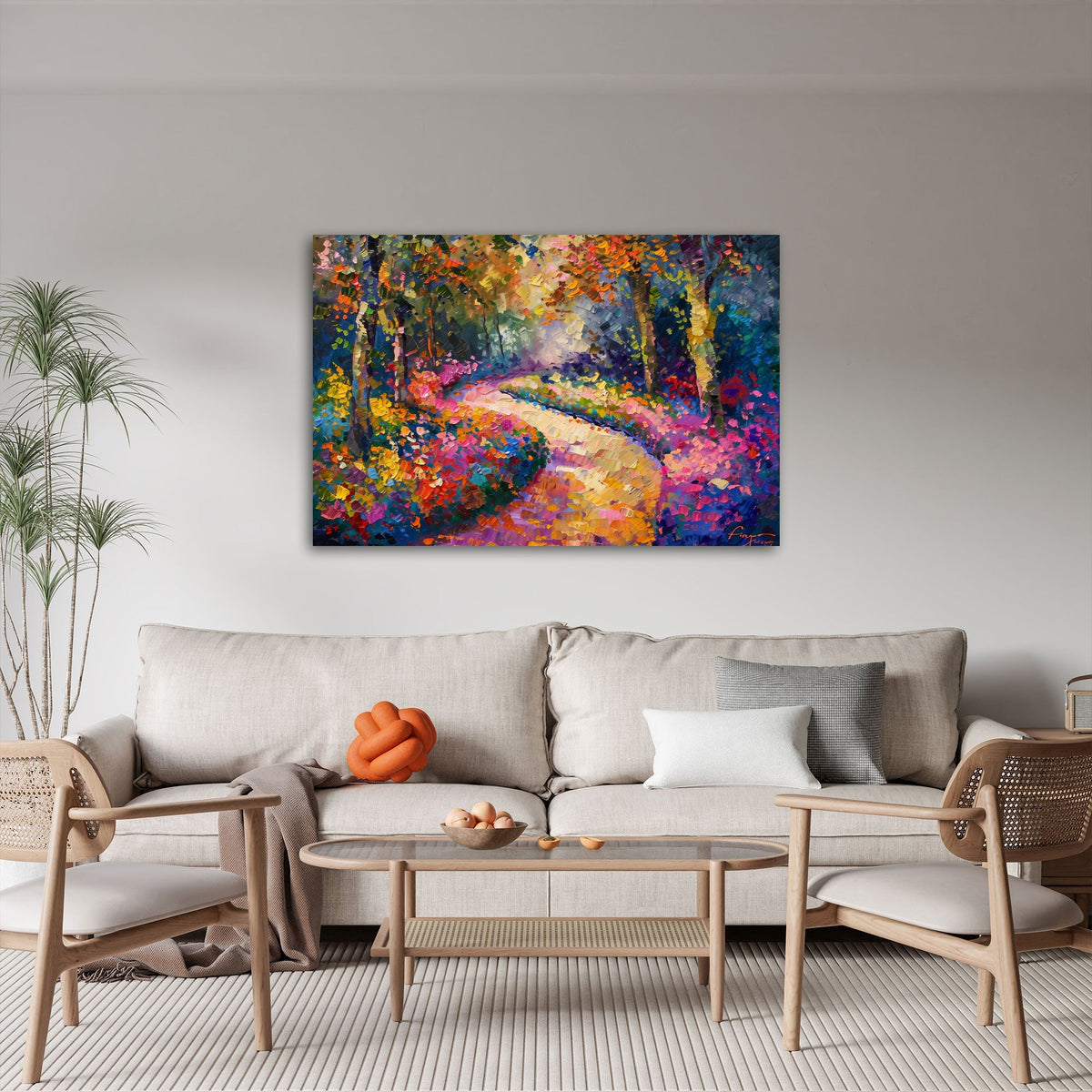 Quadro sentiero impressionista ambientato