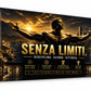 Senza limiti motivazione bodybuilder oro e nero quadro
