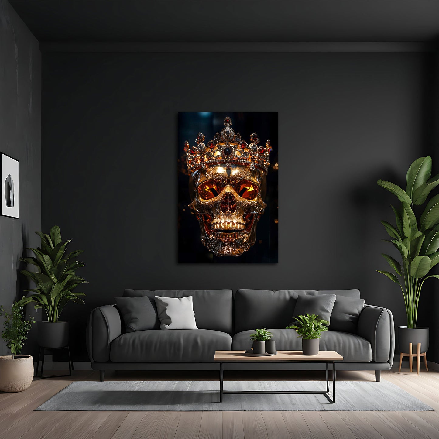Skull king fuoco astratto in stile contemporaneo quadro
