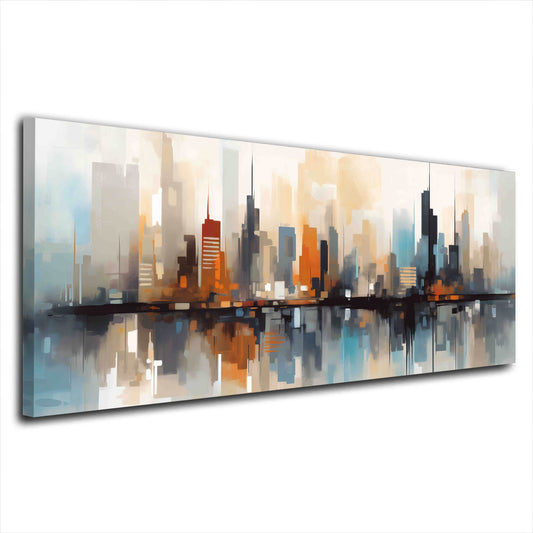 Skyline astratta città colori moderni riflesso quadro