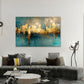 Skyline astratta oro turchese con colori intensi quadro
