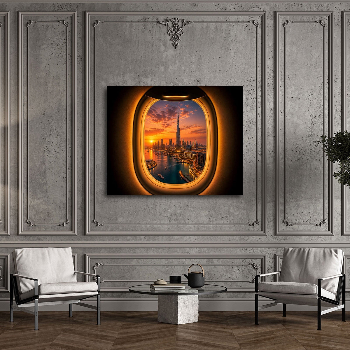 Quadro skyline Dubai ambientato