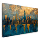 Skyline espressiva oro moderna dai colori vivaci quadro