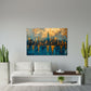 Skyline espressiva oro moderna dai colori vivaci quadro