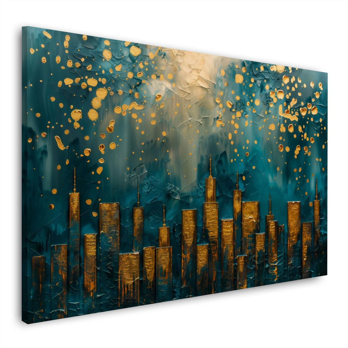 Skyline oro astratta moderna di elegante fattura quadro