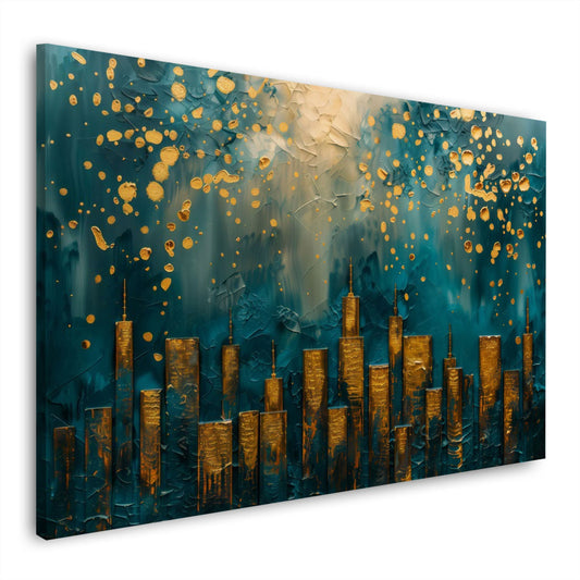 Skyline oro astratta moderna di elegante fattura quadro