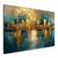 Skyline oro dipinto urbano in stile contemporaneo quadro