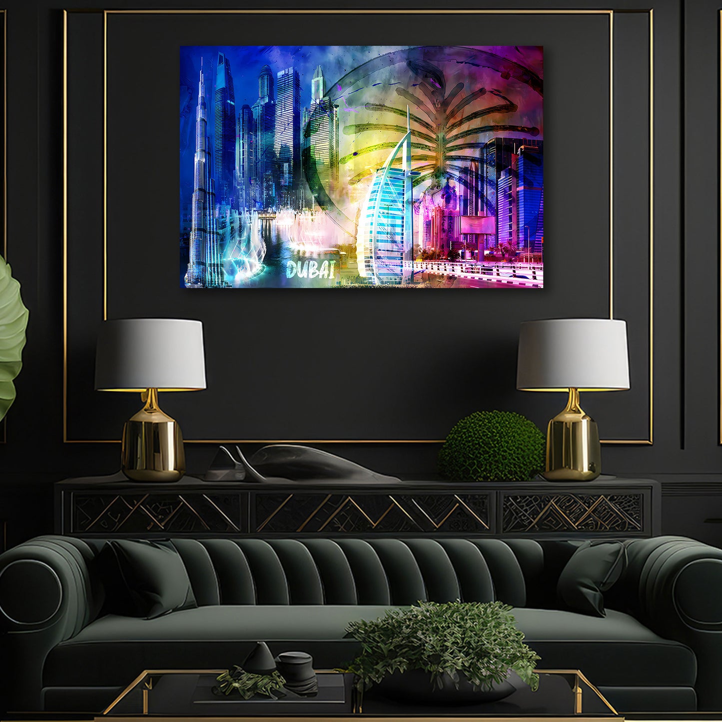 Skyline pop art moderna Dubai quadro