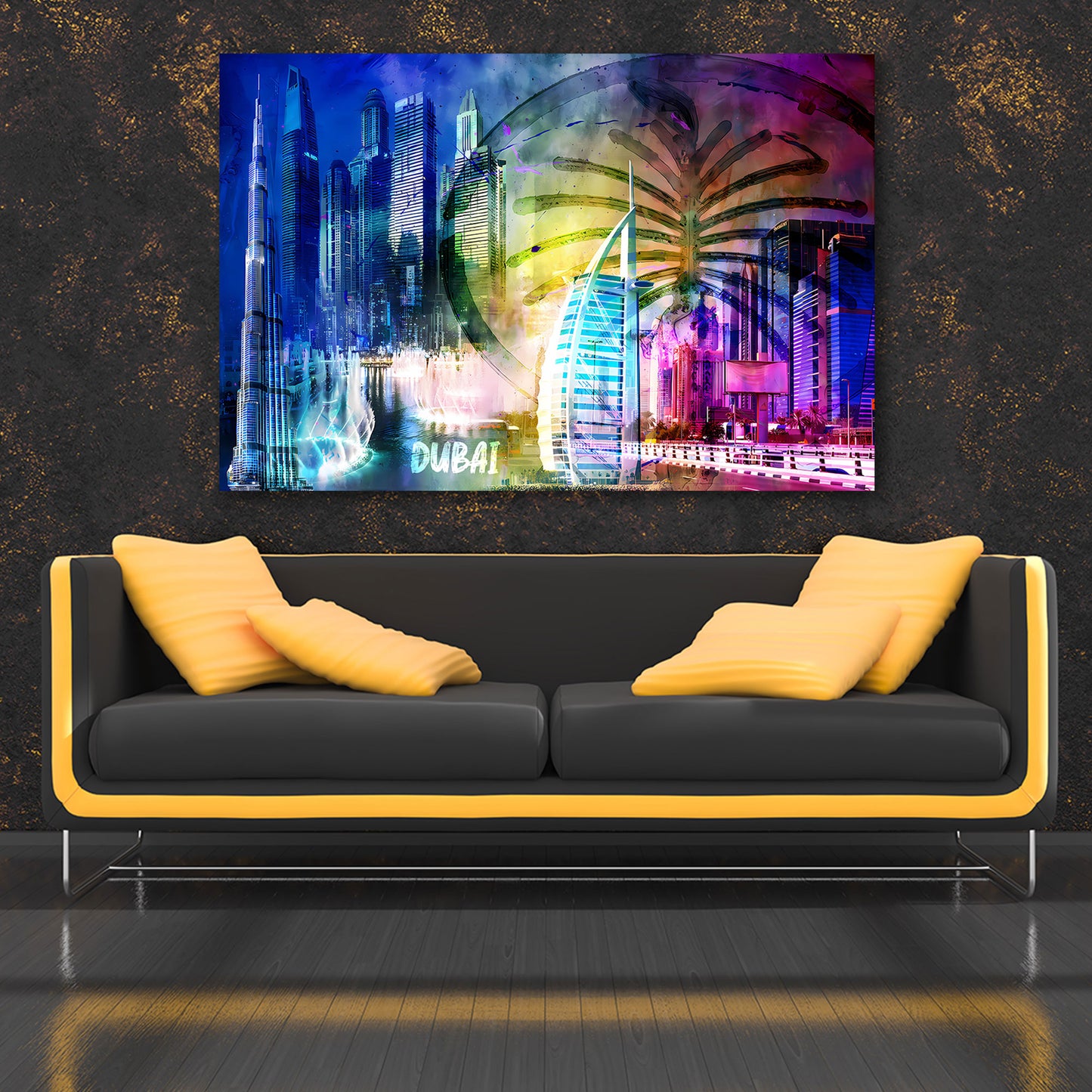 Skyline pop art moderna Dubai quadro